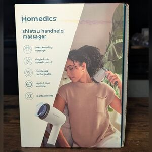 Homedics Shiatsu Handheld Massager Cordless Rechargeable Deep Kneading